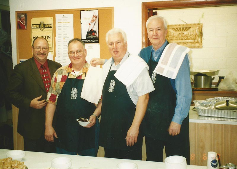Brotherhood members on the kitchen in Immaculate Conception Ukrainian Catholic Church in Palatine, Illinois