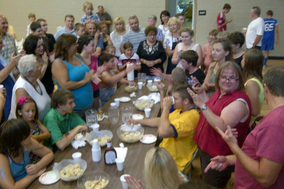 Picnic pyrohy eating contest at Ukrainian Immaculate Conception Catholic Church in Palatine