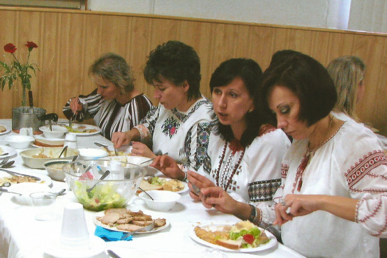 Parishioners at Ukrainian Catholic IC Shrine in Palatine, IL