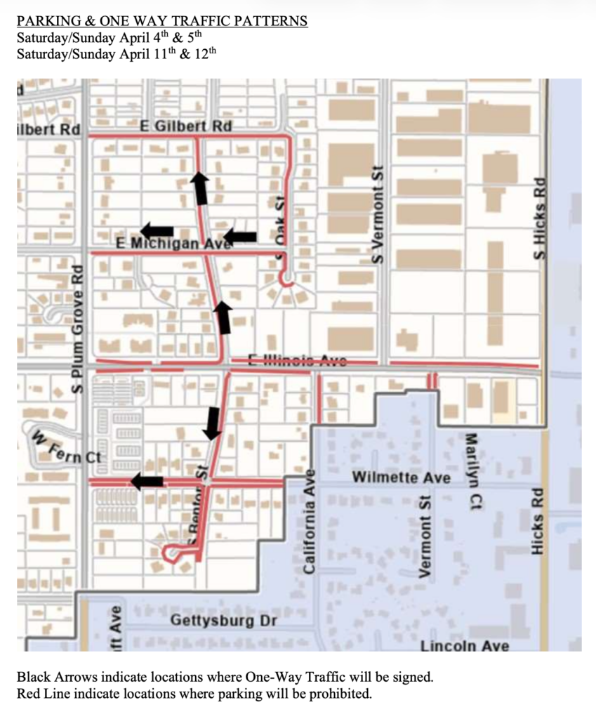 PARKING & ONE WAY TRAFFIC PATTERNS